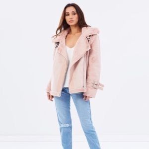 Lioness empire buckle coat - blush